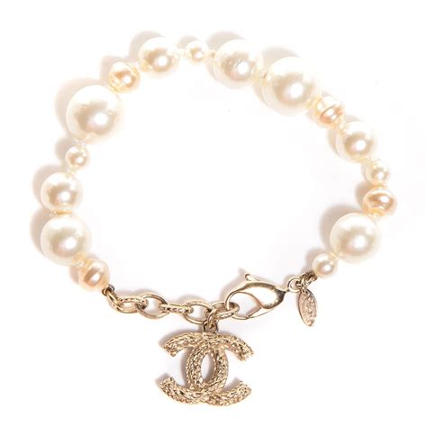 chanel pearl and gold bracelet|chanel gold bracelet with diamonds.